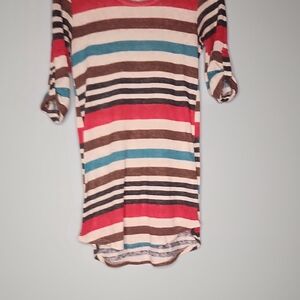 Striped Multicolor Long Sleeve Tunic
